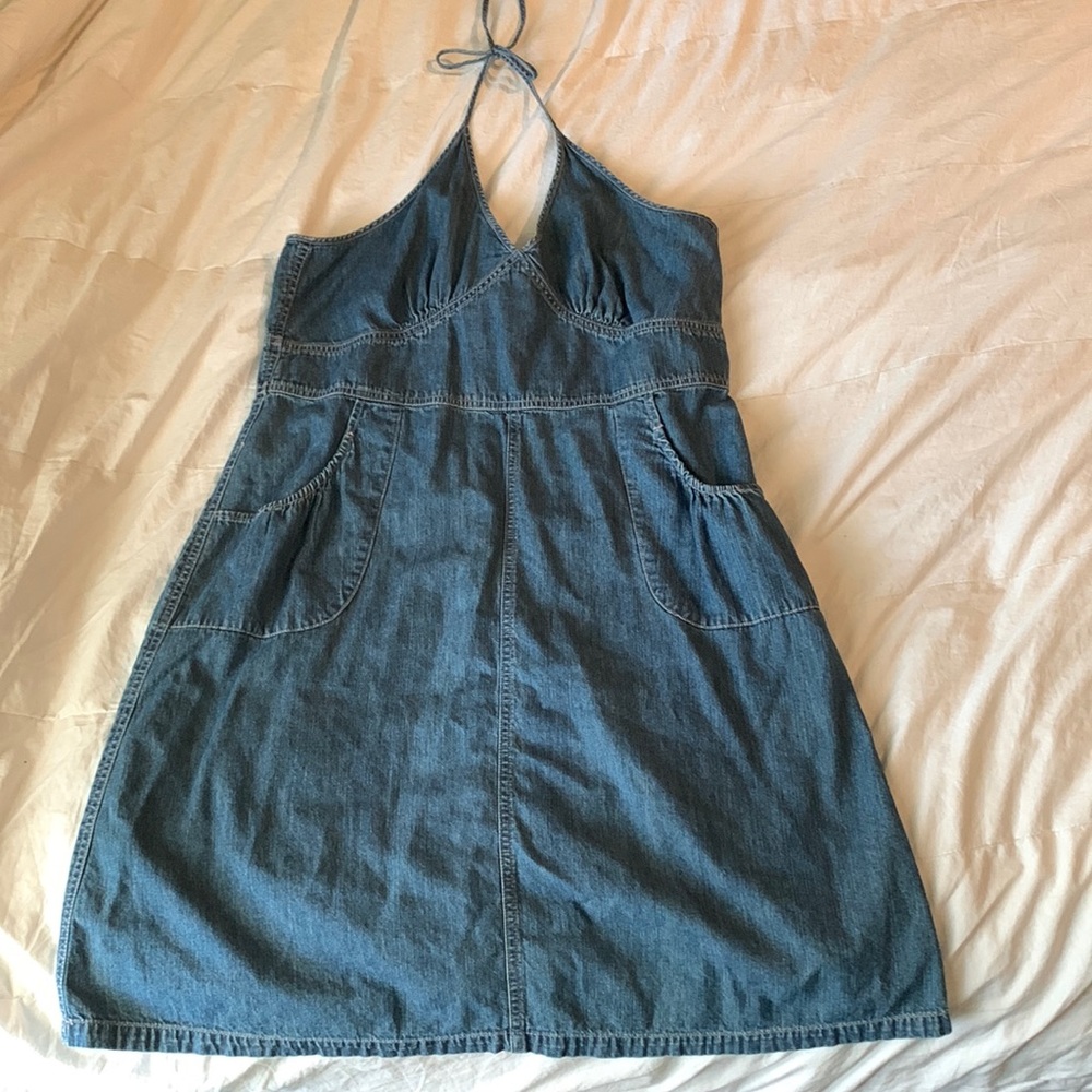 Denim Halter Dress Large